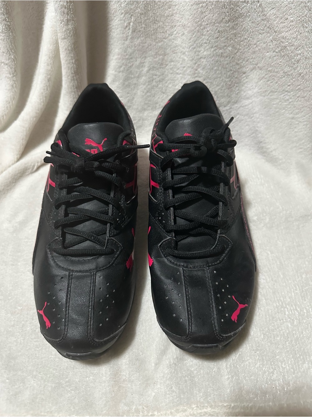 Puma Athletic Sneakers with Pink Logo Accents